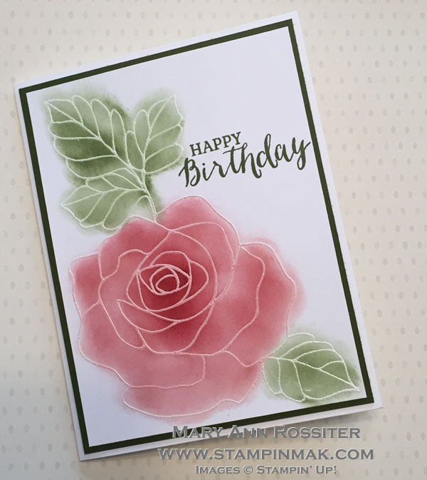 Embossed Rose Wonder Card – StampinMak | Mary Ann Rossiter, Independent ...